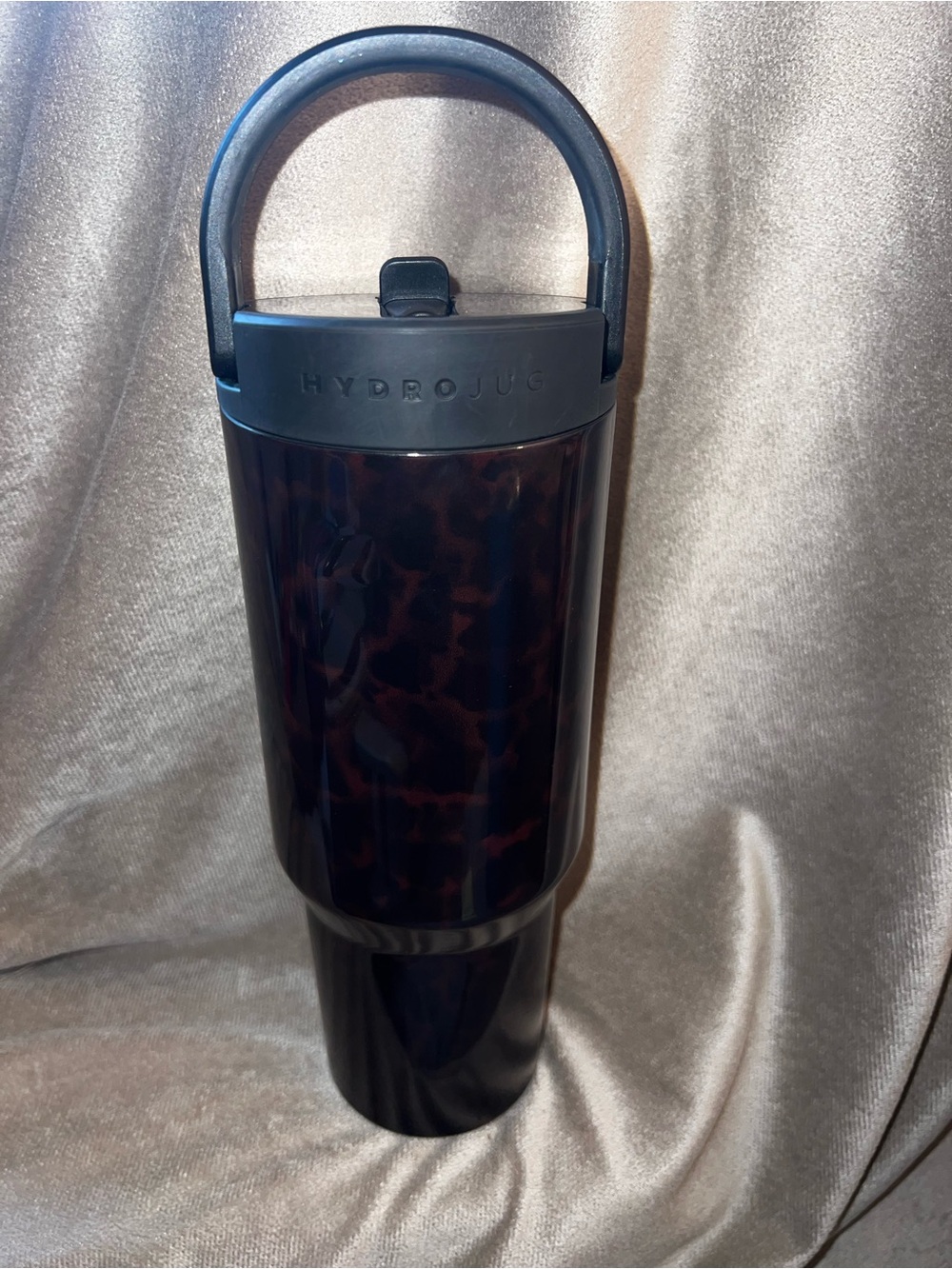 HydroJug Black Handle Tortoiseshell Brown Pattern Bottle